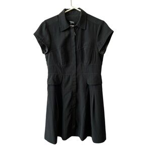 NANETTE LEPORE DRESS BLACK 8 ZIP FRONT SPORTY PICKLEBALL COASTAL GRANDMA CA…